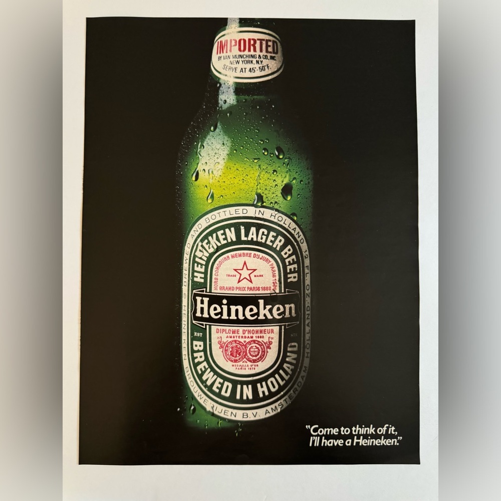 5/$20 Heineken Vintage Magazine Print ad 1983